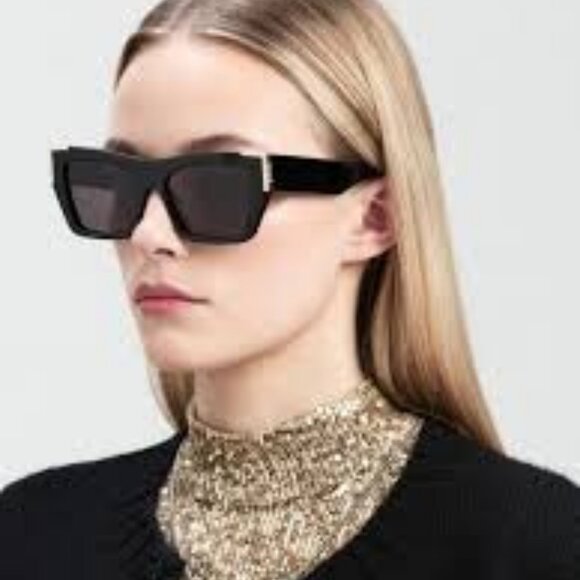 Palm Angels PERI099 HOLLYWOOD 1007 Sunglasses Black Cat Eye Frame, Grey Lenses - Picture 3 of 11